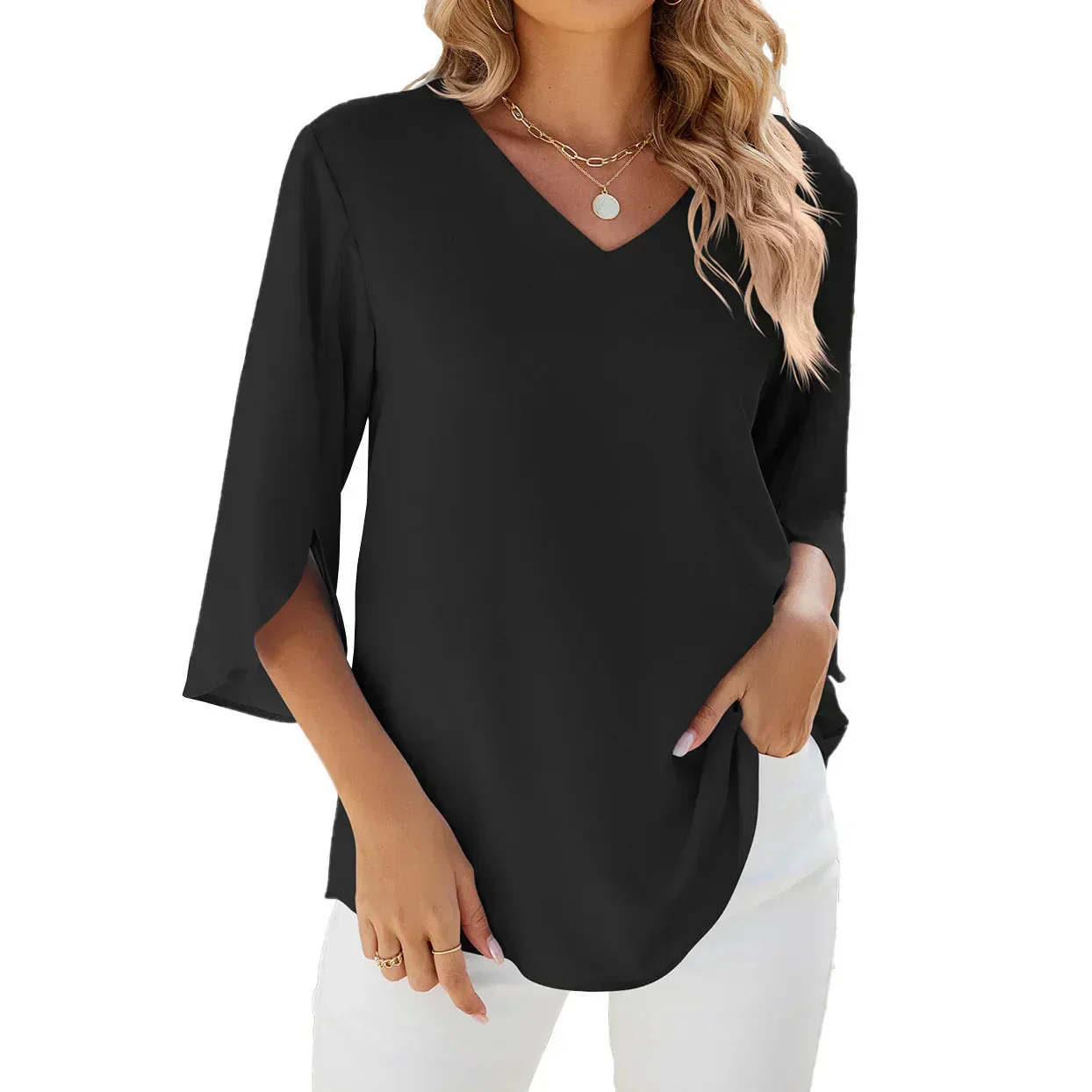Sophie | Stilvolle Sommerbluse mit V Ausschnitt - Image 6