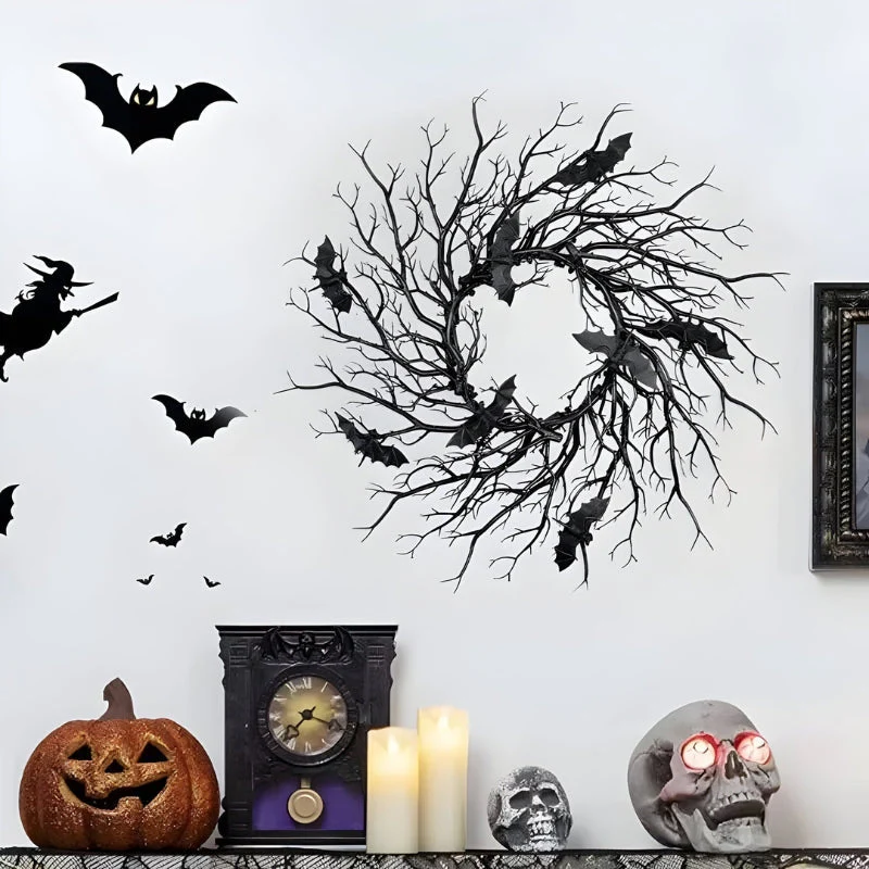 SpiderSpook LED Halloweenkranz – Vampir‑ & Spinnen‑Dekoration für Türen & Fenster - Image 2