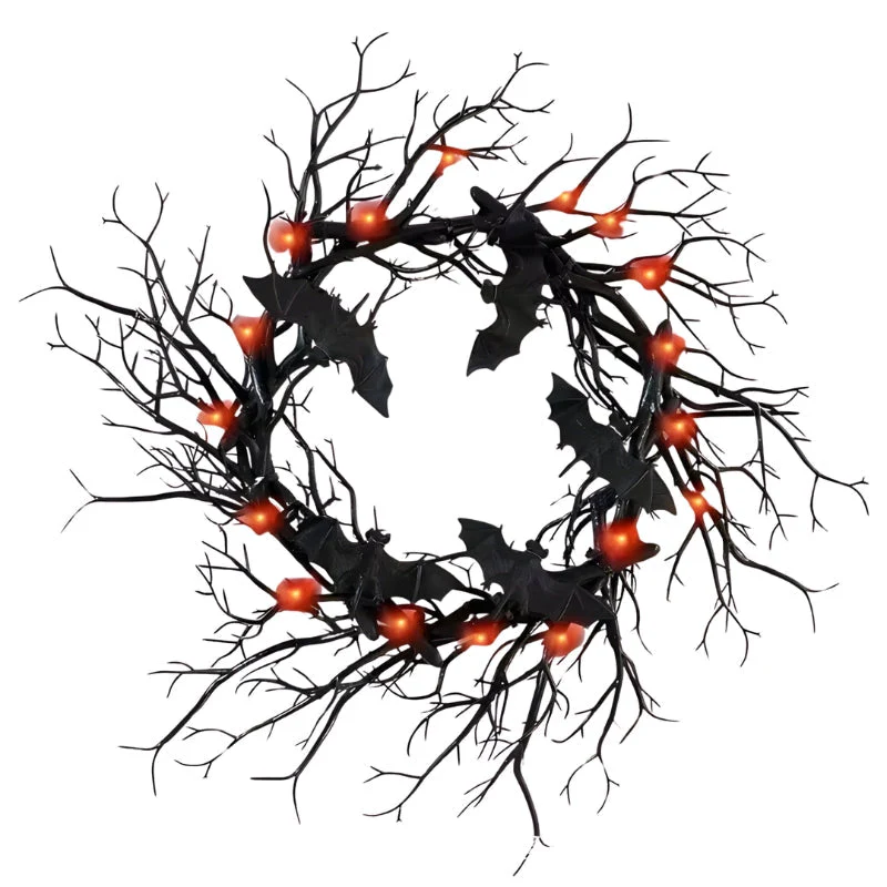 SpiderSpook LED Halloweenkranz – Vampir‑ & Spinnen‑Dekoration für Türen & Fenster - Image 5