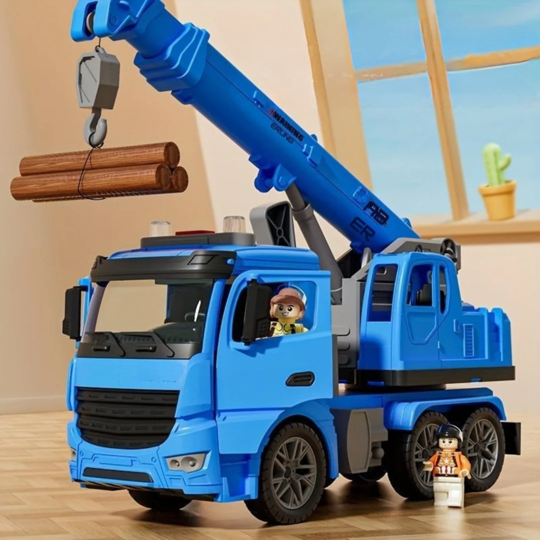 Spielzeug-Baukranwagen – Realistisches Fahrzeug mit Lichtern, Geräuschen und beweglichem Arm für Kinderspielzeit - Image 3