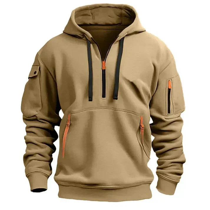 Sportliche herren kapuzenpullover mit halbreißverschluss - Image 2