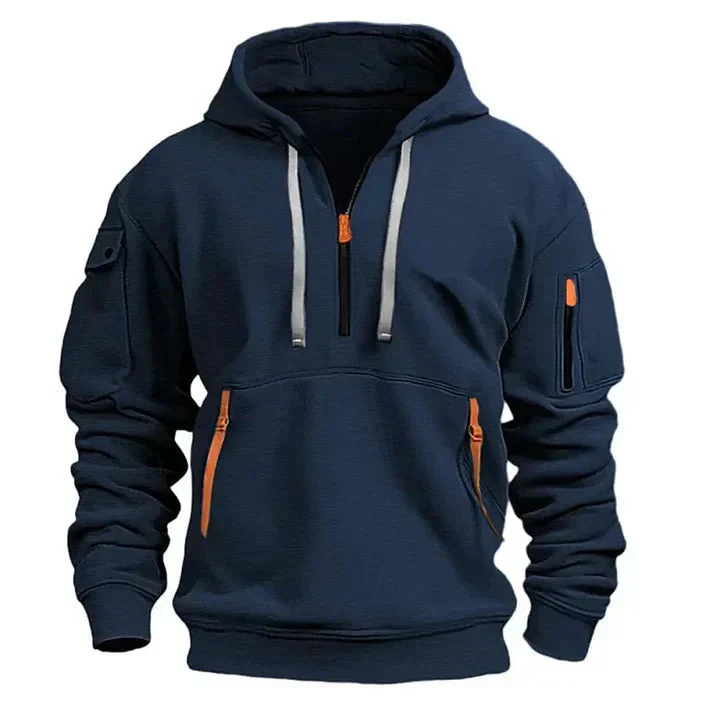 Sportliche herren kapuzenpullover mit halbreißverschluss - Image 3