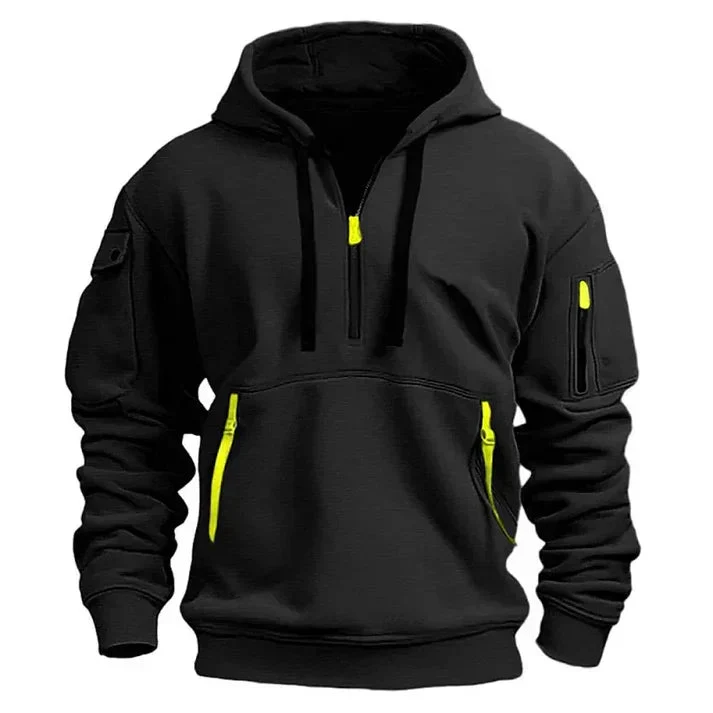Sportliche herren kapuzenpullover mit halbreißverschluss - Image 4