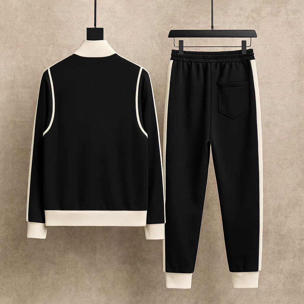 Stefan | Neopren Schwarzer Herren-Tracksuit - Image 3