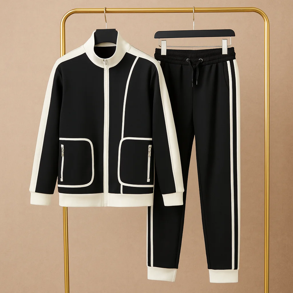 Stefan | Neopren Schwarzer Herren-Tracksuit - Image 4