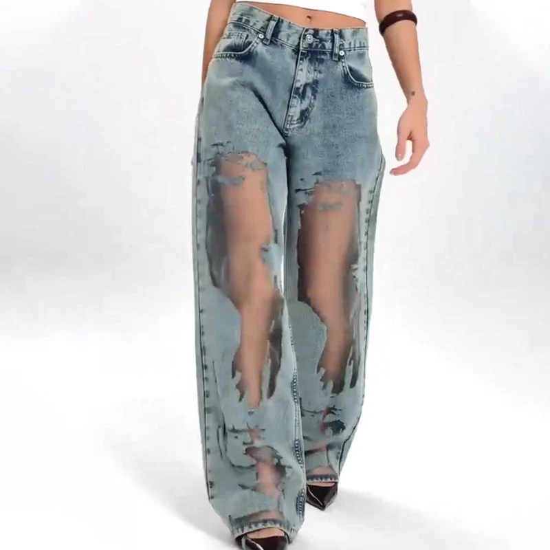 STELLA | JEANS MIT VINTAGE MESH PATCHWORK PRINT - Image 2