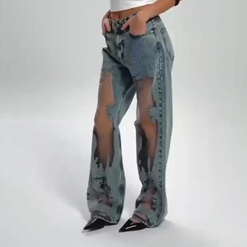 STELLA | JEANS MIT VINTAGE MESH PATCHWORK PRINT - Image 6
