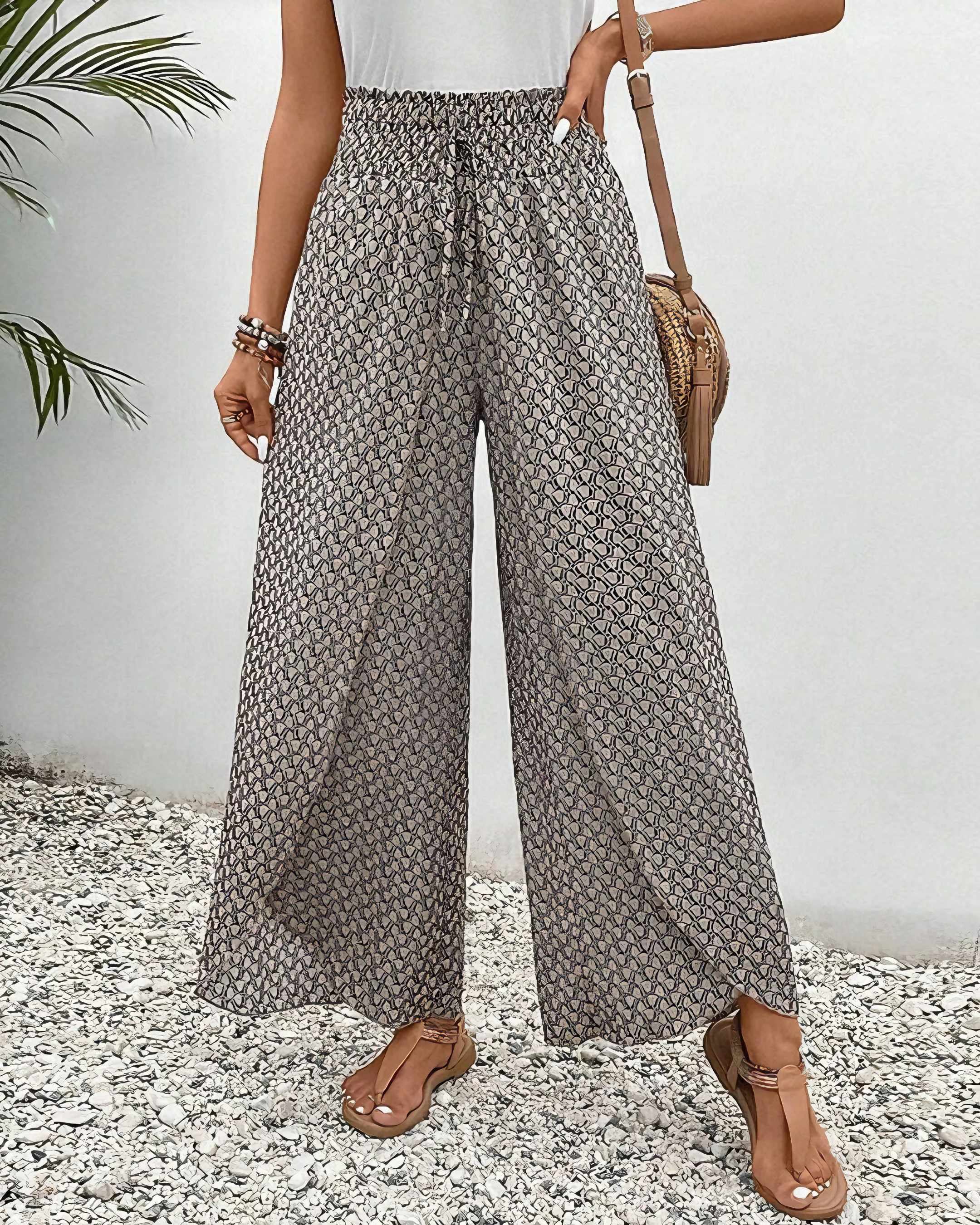 Stella | Lisette Hose mit weitem Bein und geometrischem Druck - Image 10