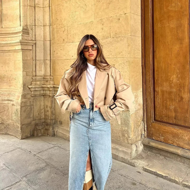 Stephanie | Eleganter Kurzer Trenchcoat - Image 5