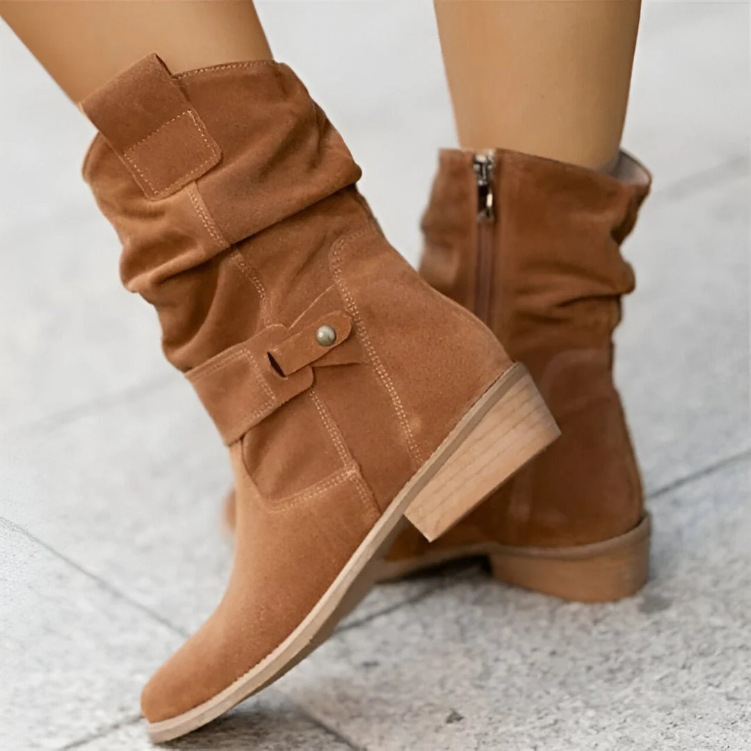 Stiefelette Damen Elegant Komfort | Wildleder Look Niedriger Absatz - Image 4