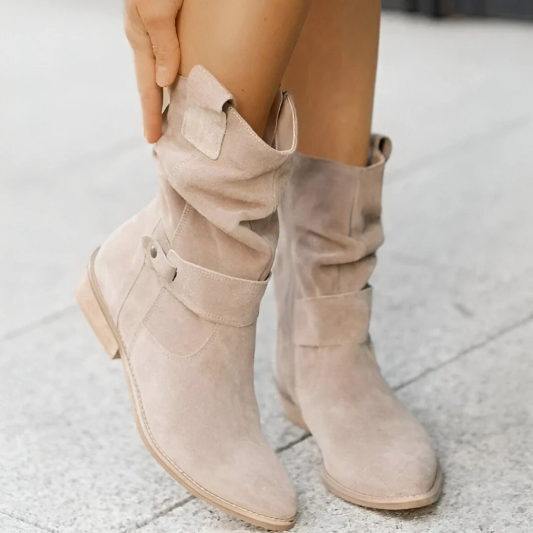 Stiefelette Damen Elegant Komfort | Wildleder Look Niedriger Absatz - Image 5