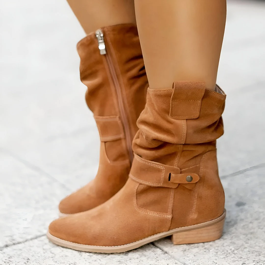 Stiefelette Damen Elegant Komfort | Wildleder Look Niedriger Absatz - Image 6