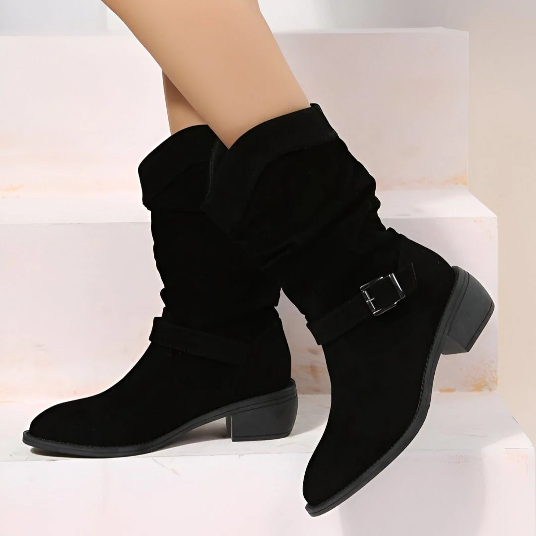 Stiefelette Damen Elegant Komfort | Wildleder Look Niedriger Absatz - Image 7