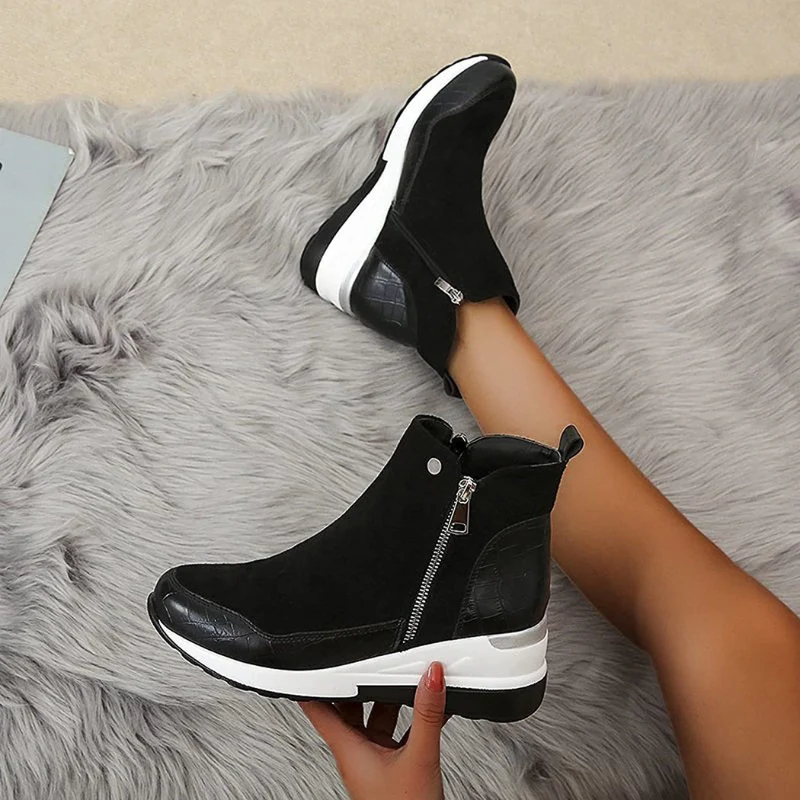 Stiefelette Damen Keilabsatz | Rutschfest Warm Gefüttert - Image 2