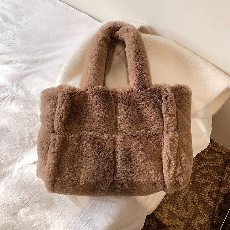 Stilvolle Plüschhandtasche für Damen – vielseitiger Stauraum – Winteraccessoire - Image 10