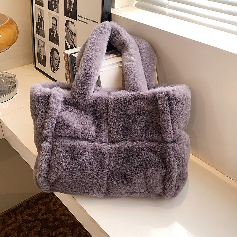Stilvolle Plüschhandtasche für Damen – vielseitiger Stauraum – Winteraccessoire - Image 11