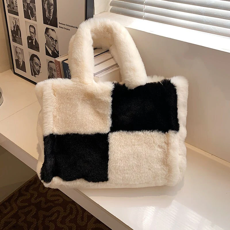 Stilvolle Plüschhandtasche für Damen – vielseitiger Stauraum – Winteraccessoire - Image 12