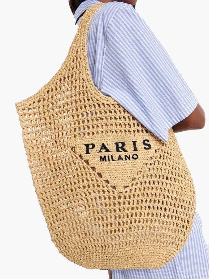 Stilvolle Strandtasche für Damen, handgefertigt aus Stroh im Boho-Stil - Image 2