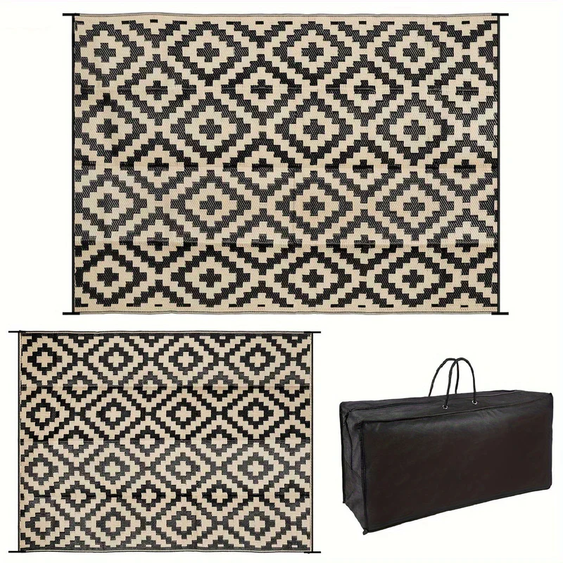 Stilvoller Boho-Outdoor-Teppich