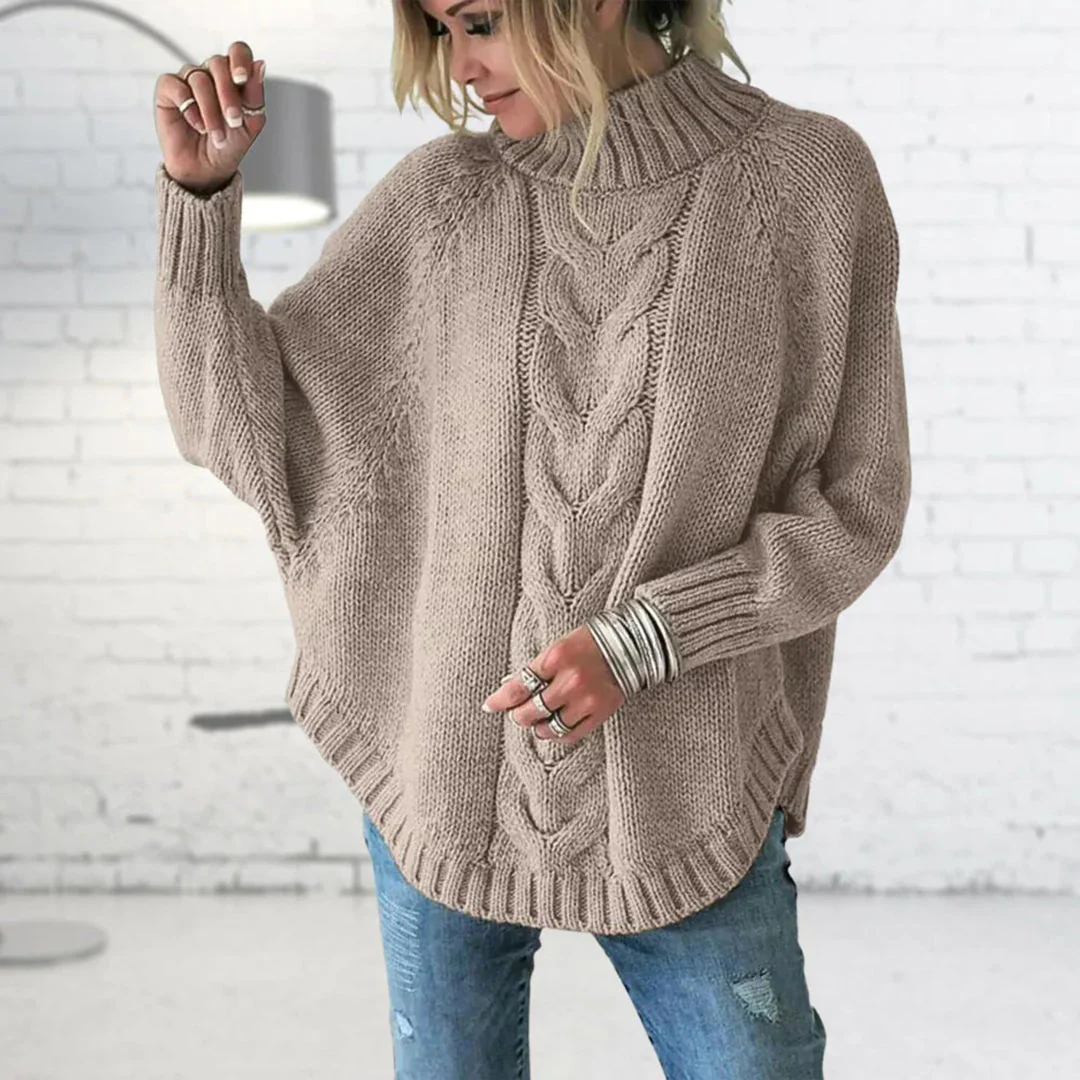 Strick Rollkragenpullover mit Batwing Ärmeln - Image 3