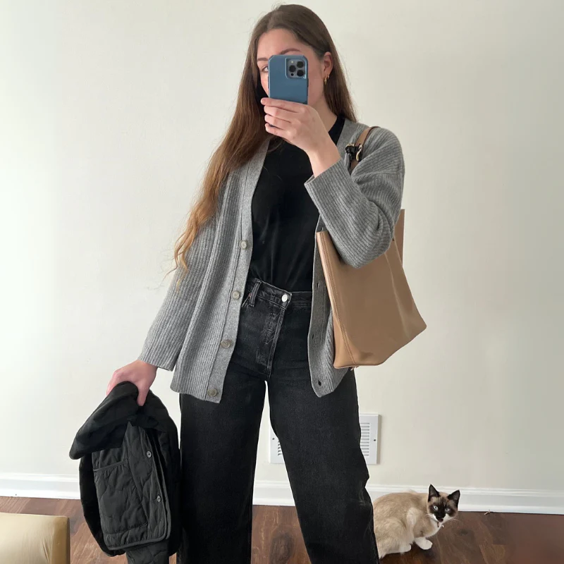 Strickjacke Damen Oversize Gerippt | Locker Lang - Image 4