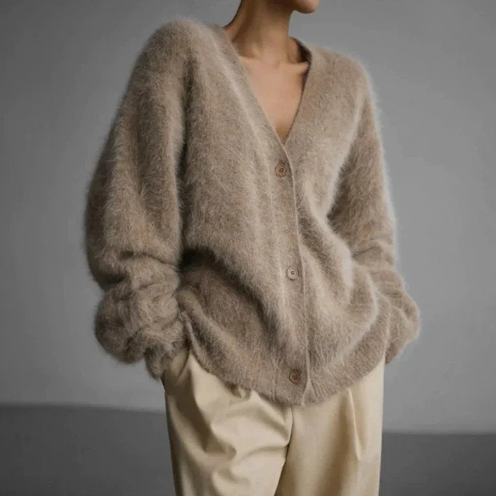 Strickjacke Damen Weich V-Ausschnitt | Elegant Locker