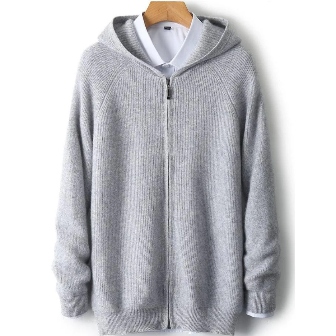 Strickjacke mit Kapuze Reißverschluss