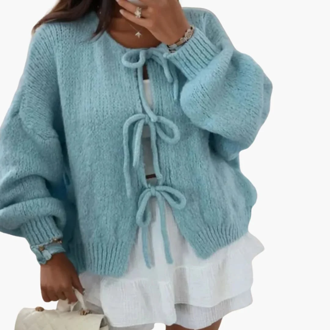 Strickjacke mit Schleifenverschluss für Damen - Image 6