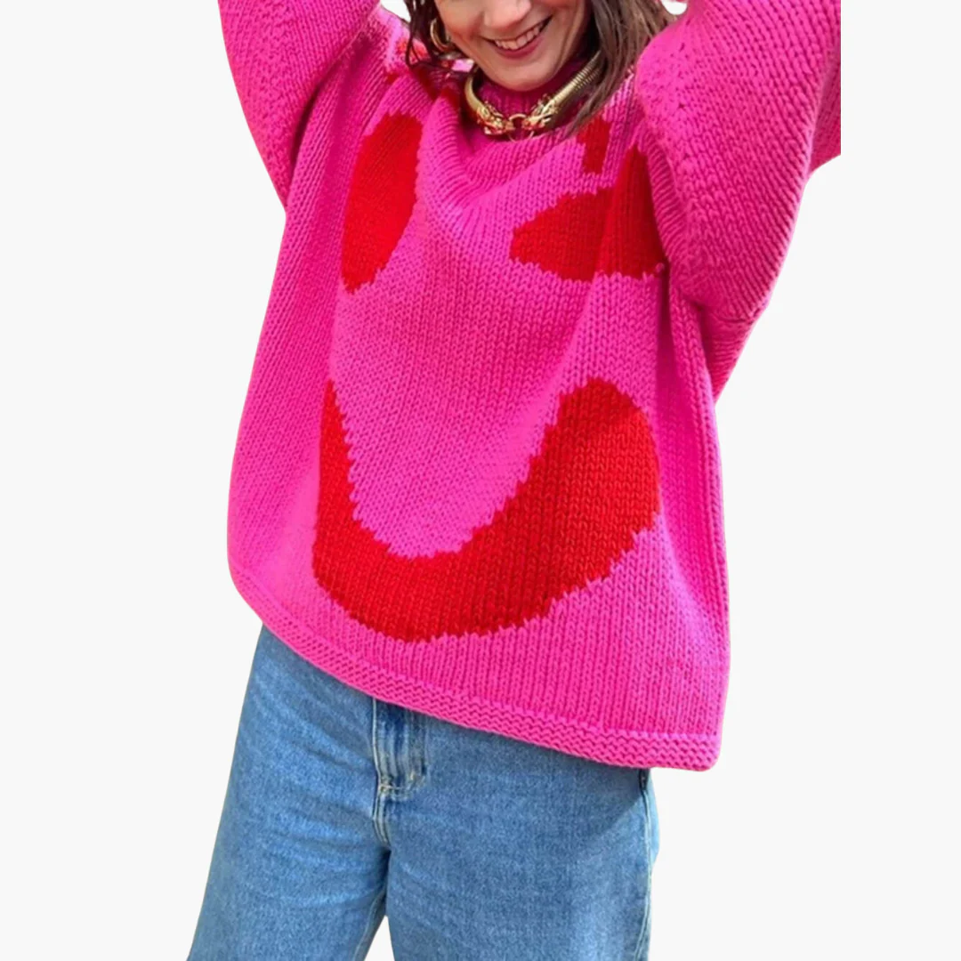 Strickpullover für Damen - mit Oversize-Passform und Smiley-Motiv - Image 15