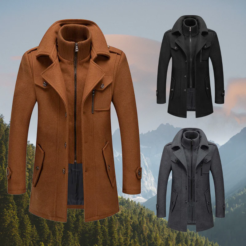 Stylischer Herrenmantel mit langen Ärmeln, ideal für den Winter und die Übergangszeit - Image 3