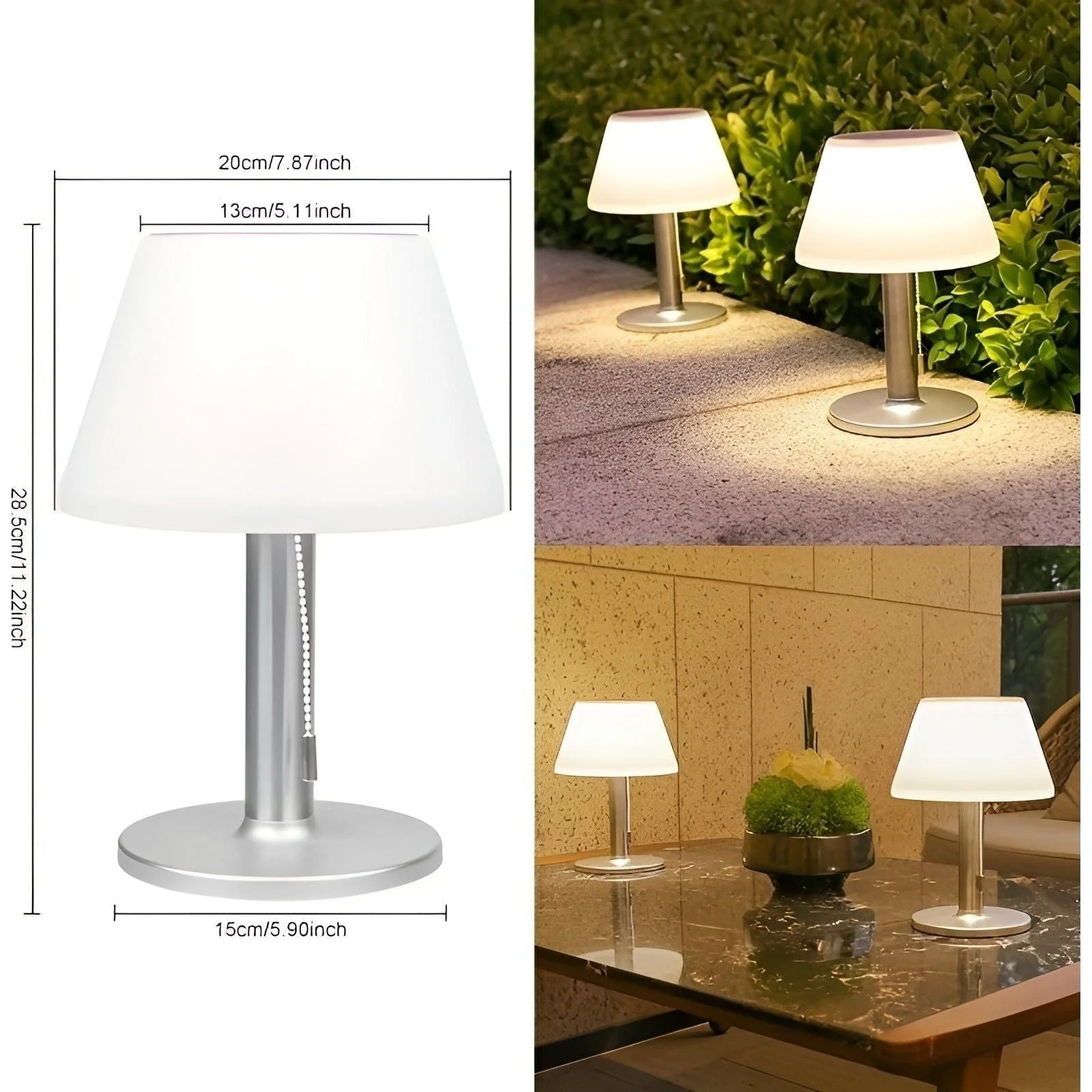 SunGlow – Elegante solide Tischlampe für Außenbereich Charme - Image 6