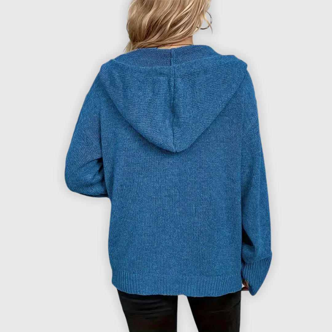 Susy | Eleganter Langarm-Hoodie mit Knopfdetails