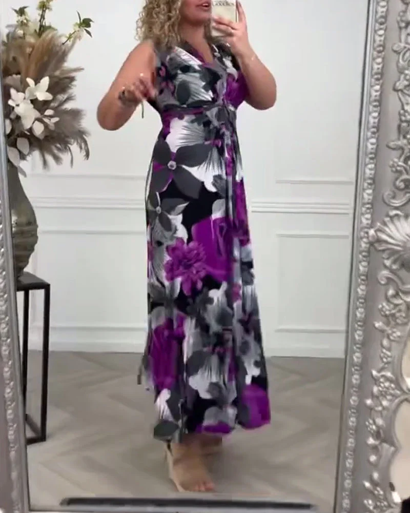 Svea | Ärmelloses Plisseekleid mit Blumenprint - Image 3