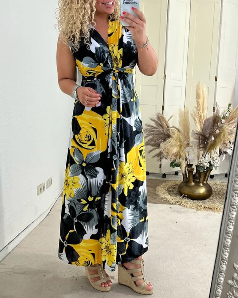 Svea | Ärmelloses Plisseekleid mit Blumenprint - Image 6