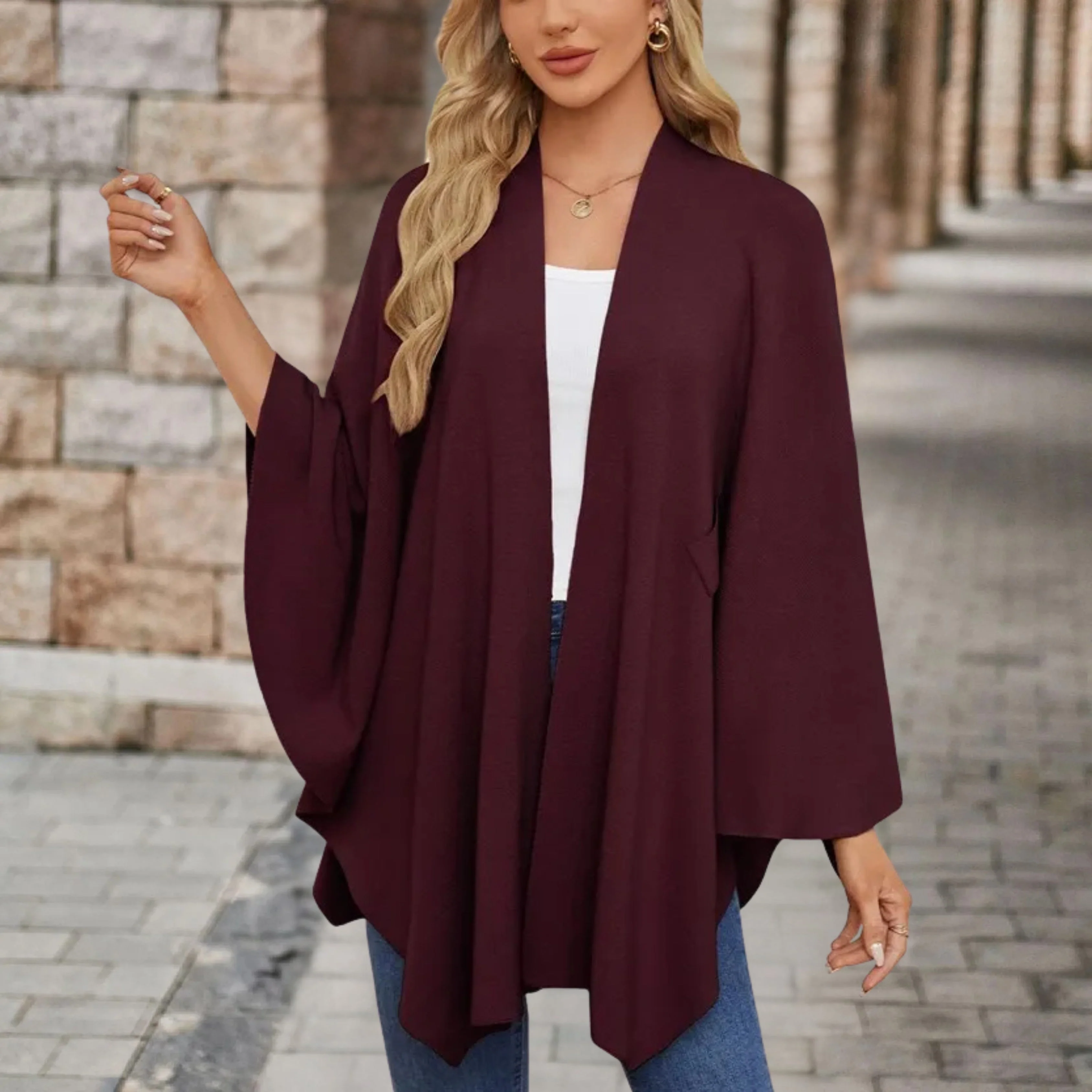Sylora™ - Eleganter Warmer Poncho - Image 2