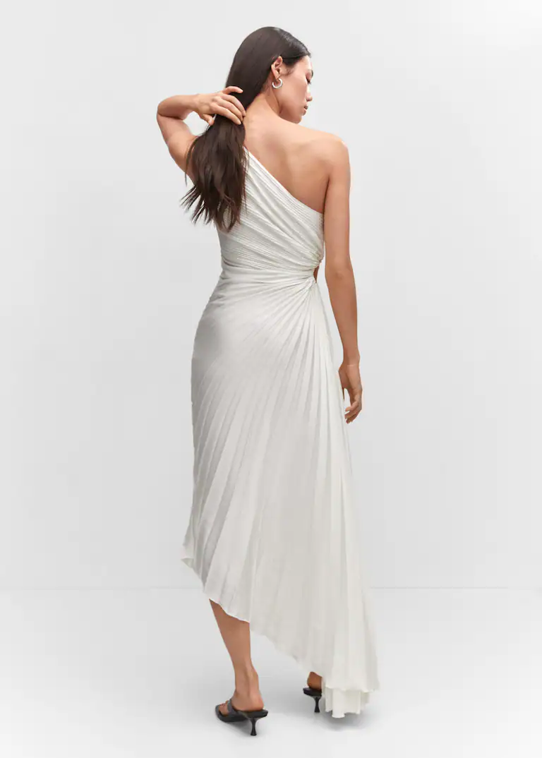 Sylviana - Ein-Schulter Plissiertes Midi-Kleid - Image 18