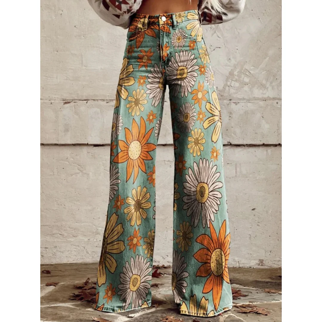 TANIA(TM) | VINTAGE FLORAL WIDE LEG PANTS