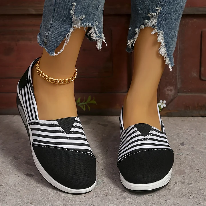 Tasha - Bequeme orthopädische Schlupf Auf Turnschuh Mit Streifen - Image 8