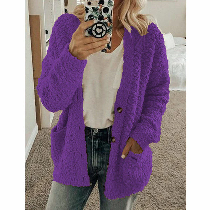 Teddy Damen Fleecejacke Mit Kapuze | Flauschiger Wintermantel - Image 4
