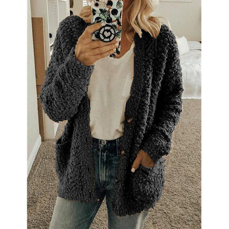 Teddy Damen Fleecejacke Mit Kapuze | Flauschiger Wintermantel - Image 6
