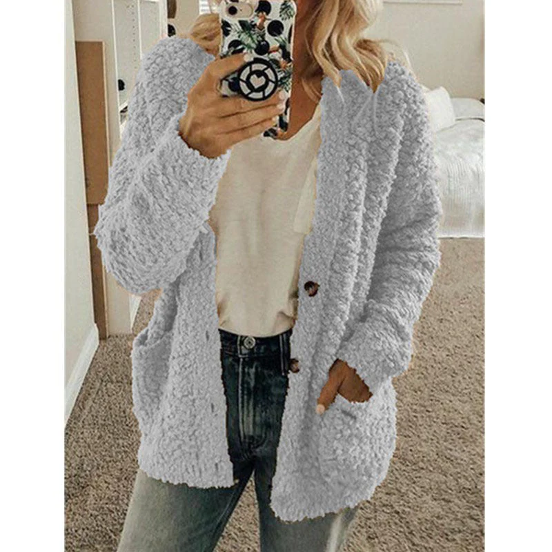 Teddy Damen Fleecejacke Mit Kapuze | Flauschiger Wintermantel - Image 8