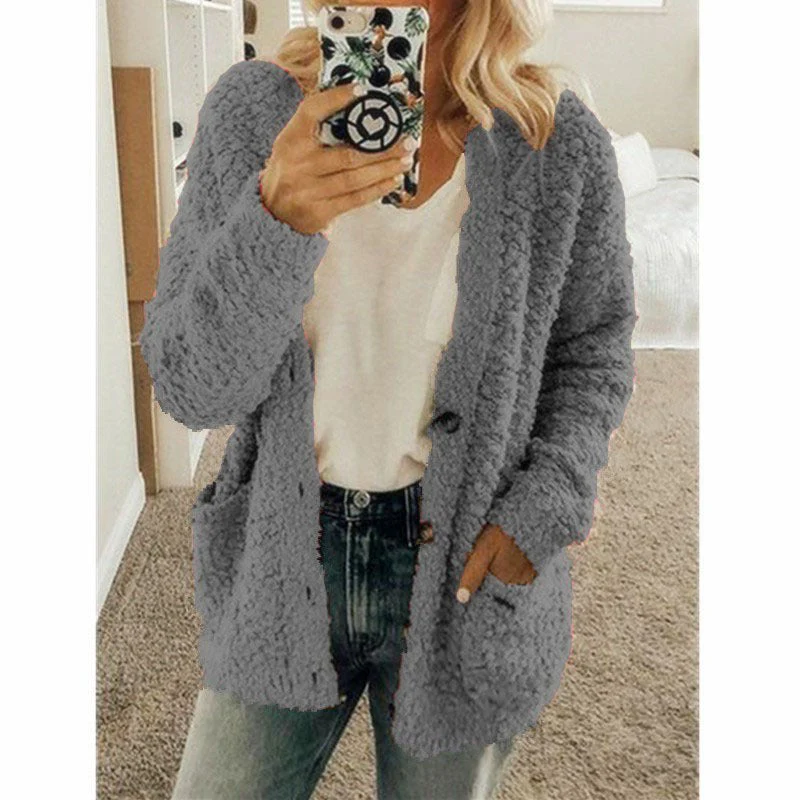 Teddy Damen Fleecejacke Mit Kapuze | Flauschiger Wintermantel - Image 9
