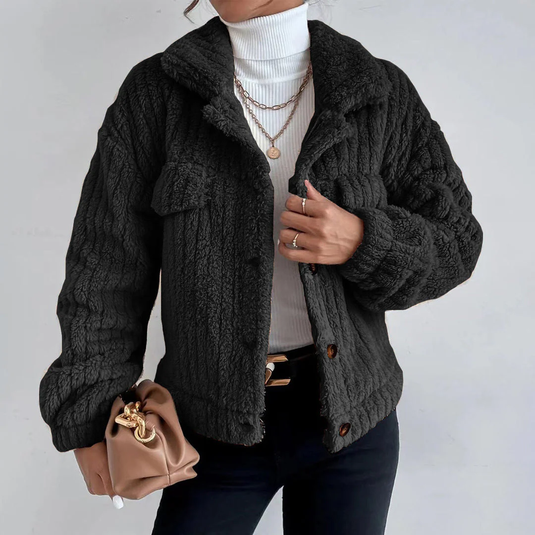 Teddy Damen Jacke Kurz | Elegant Warm