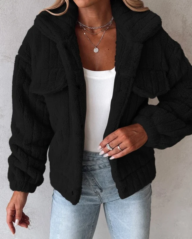 Teddy Damen Jacke Kurz | Kuschelig Stylisch - Image 3