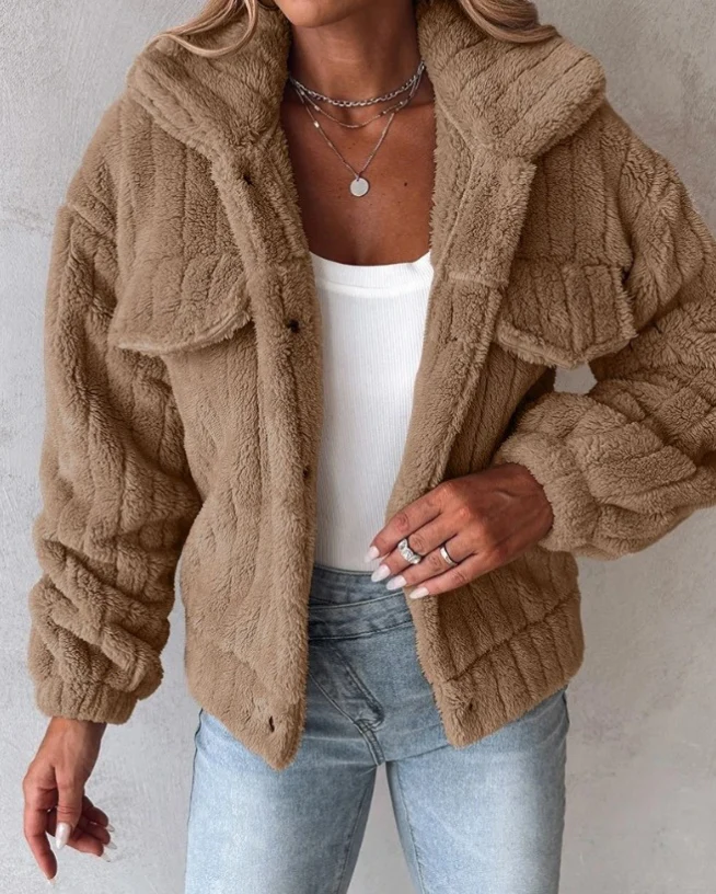 Teddy Damen Jacke Kurz | Kuschelig Stylisch - Image 4