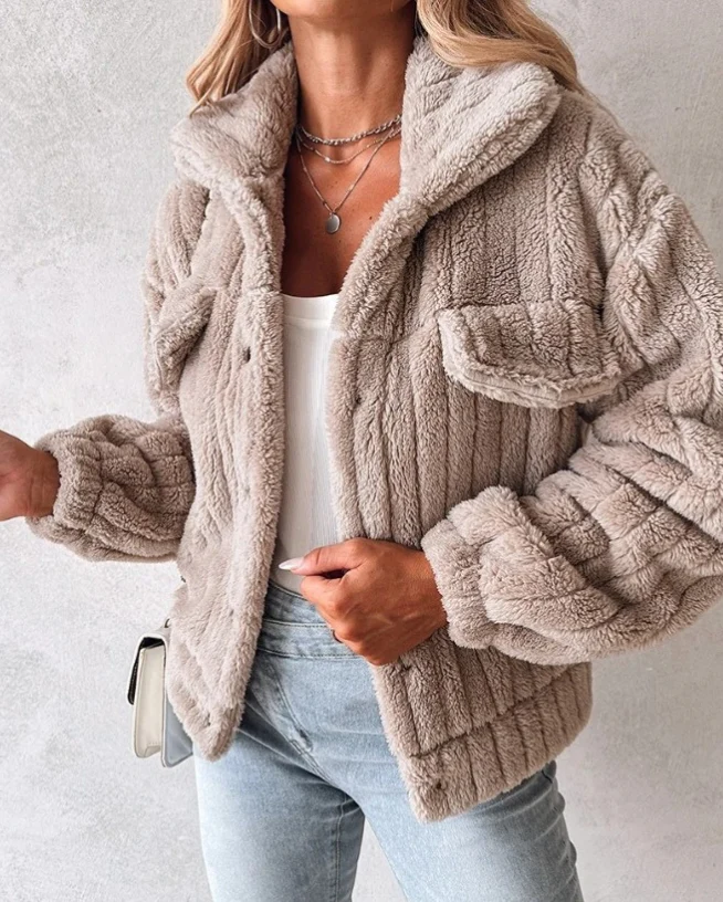 Teddy Damen Jacke Kurz | Kuschelig Stylisch - Image 5