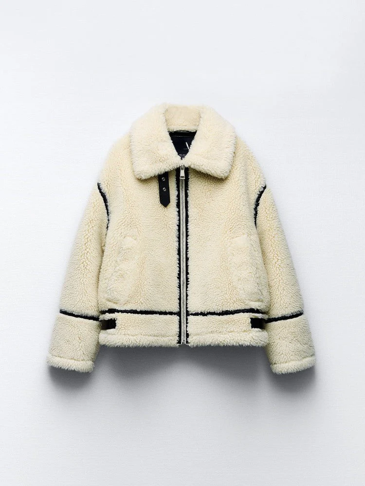 Teddy Damen Jacke Mit Kragen | Elegante Winterjacke Gefüttert - Image 4
