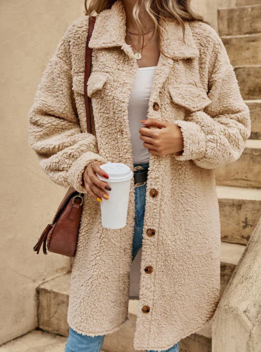 Teddy Damen Mantel Oversized | Warm Lässig - Image 3