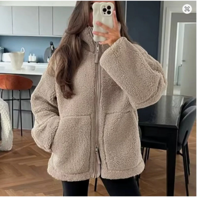 Teddy Damen Winterjacke Mit Reißverschluss | Kuschelige Übergangsjacke - Image 2