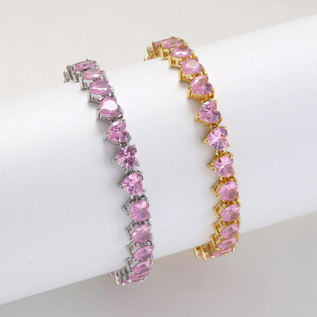 TENNISARMBAND MIT ROSÉ-HERZ - Image 4